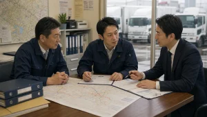 地域配送会社の荷主と車両を引き継ぐM&A事例のイメージ