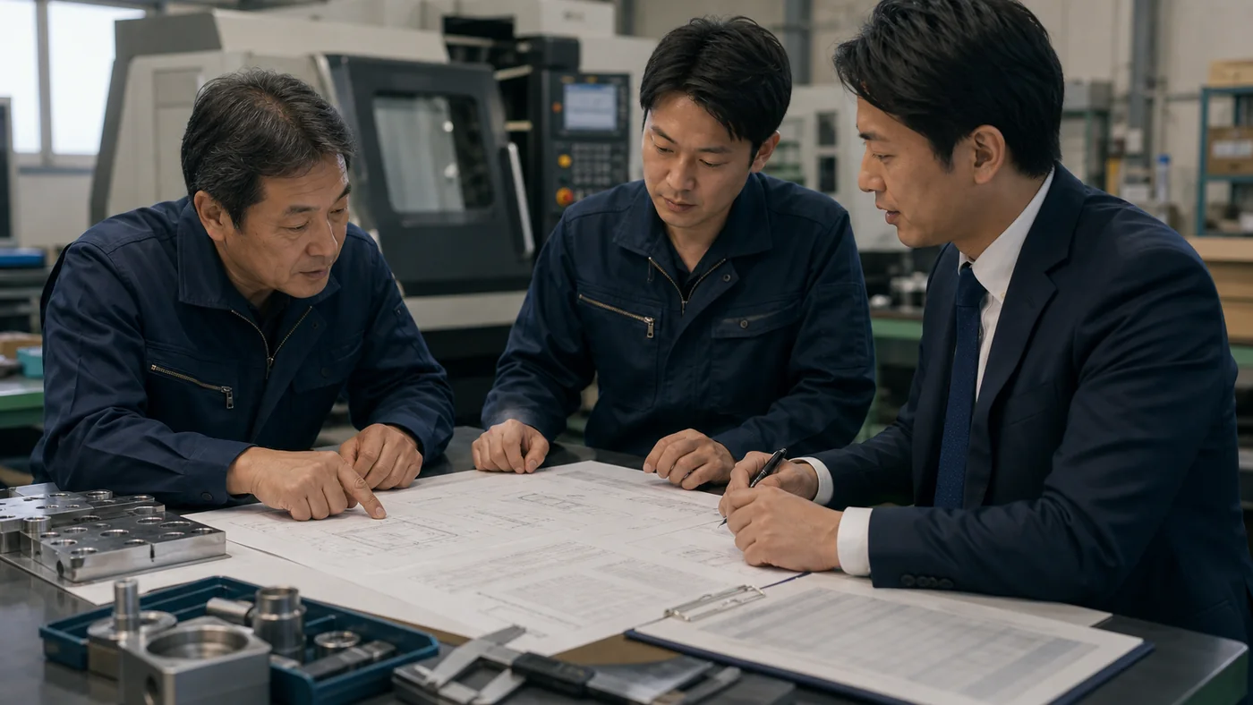 精密部品加工会社の技術承継と設備引継ぎのイメージ